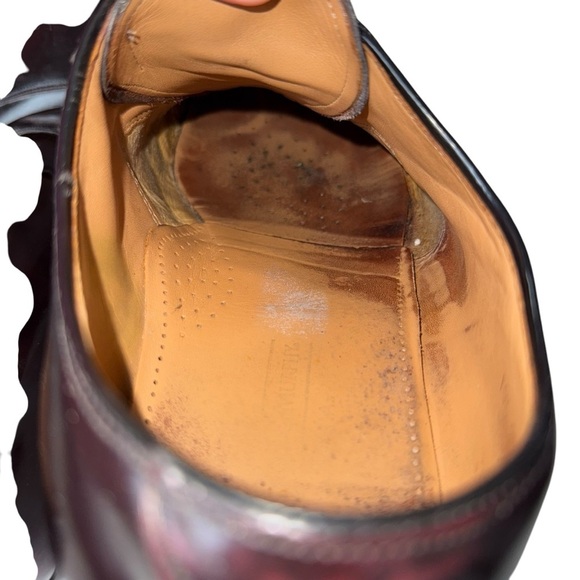 Johnston & Murphy Cap Toe Lace Up Oxford Shoes Burgundy Leather Men’s Size 10.5 - Picture 14 of 16